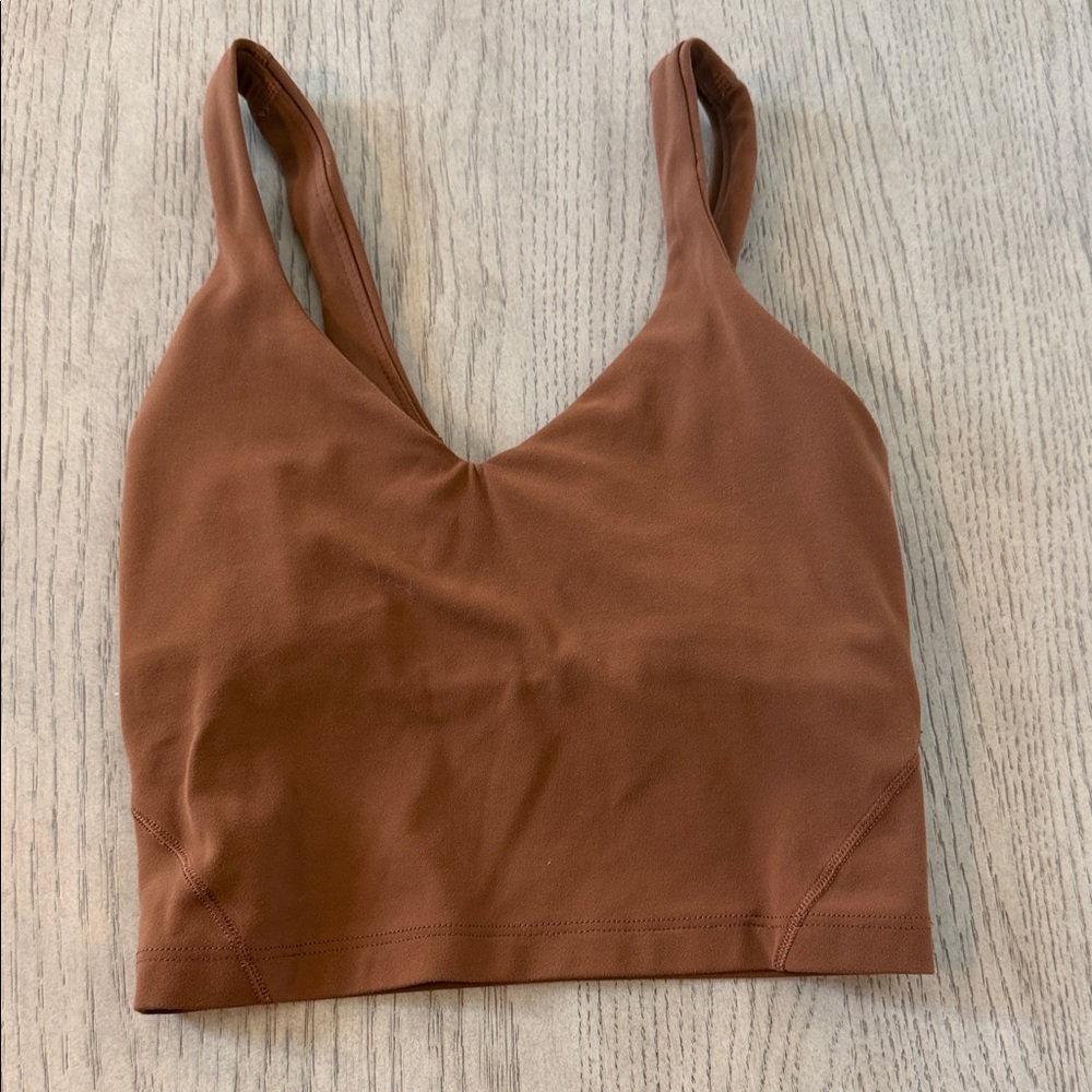 lululemon athletica V-Neck Crop Tank in Brown
